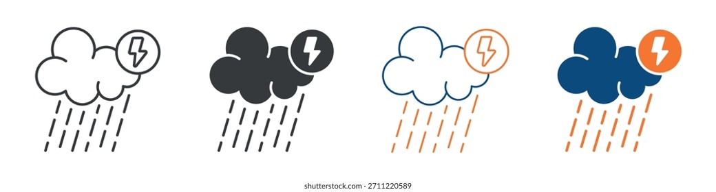 Conjunto de iconos de resiliencia energética Colección de estilo múltiple