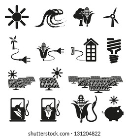 Energy and resource icon set