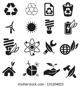 Energy and resource icon set