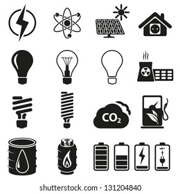 Energy and resource icon set