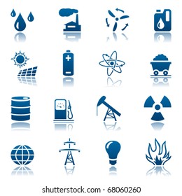 Energy and resource icon set