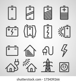 Energy and resource icon set. Vector illustration