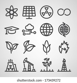 Energy and resource icon set. Vector illustration