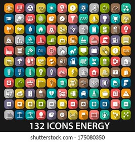 Energy and resource icon set. Vector illustration