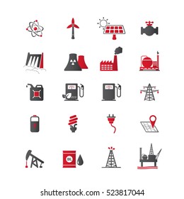 Energy resources icon set.