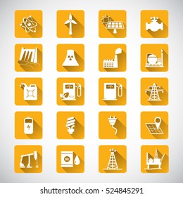 Energy resources icon set . Eps10 vector icons.