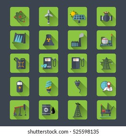 Energy resources icon set . Eps10 vector icons.