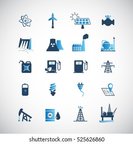 Energy resources icon set . Eps10 vector icons.