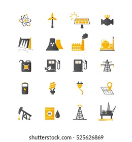 Energy resources icon set . Eps10 vector icons.