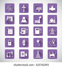 Energy resources icon set . Eps10 vector icons.