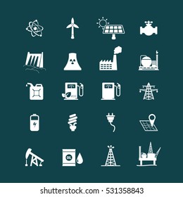 Energy resources icon set . Eps10 vector icons.