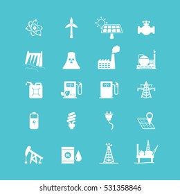 Energy resources icon set . Eps10 vector icons.