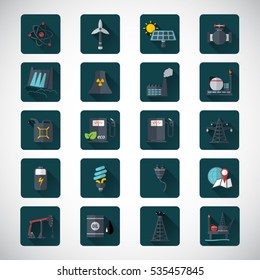 Energy resources icon set . Eps10 vector icons.