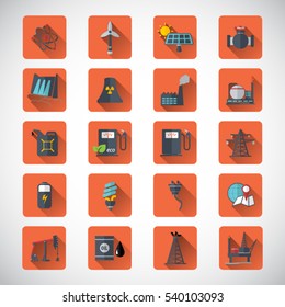 Energy resources icon set . Eps10 vector icons.