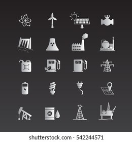 Energy resources icon set . Eps10 vector