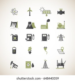 Energy resources icon set . Eps10 vector