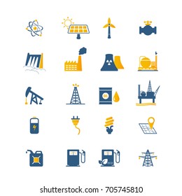 Energy resources icon set . Eps10 vector