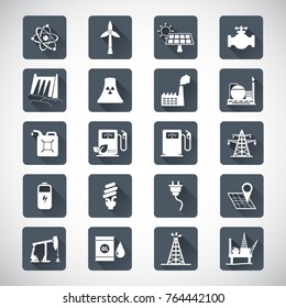Energy resources icon set . Eps10 vector