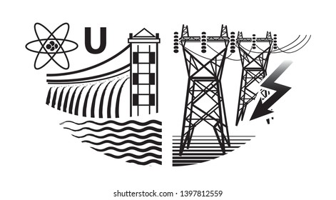 Energy Resources: Nuclear And Hydro power plants, and Electrical power stations.