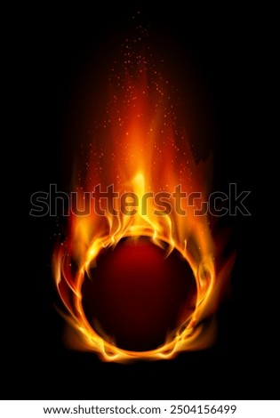 Energy Ring on fire. Circus circle fire, Burned hoops or holes in fire