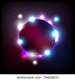 energy ring in universe and effect aura, abstract background, black hole, vector illustrations.