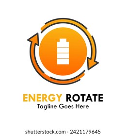 Ilustración del logotipo de diseño de rotación energética