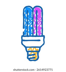 energy save light bulb doodle icon sketch vector. energy save light bulb sign. isolated symbol illustration