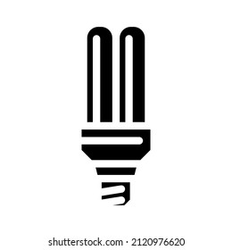 ahorro de energía bombilla de luz glifo vector de icono. señal de la bombilla de ahorro de energía. símbolo de contorno aislado ilustración negra