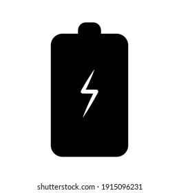 Energy saver battery illustration black icon design on white background EPS 10