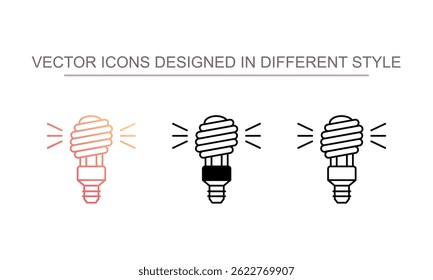 Energy Saver Light icon design with white background stock illustration