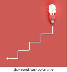 Energy saver lightbulb with wires, vector illustration