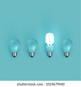 Energy saver and original lightbulbs, vector illustration