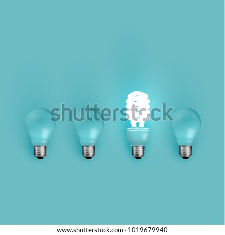Energy saver and original lightbulbs, vector illustration
