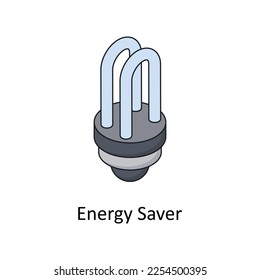 Energy Saver Vector Isometric Filled Outline icon for your digital or print projects.