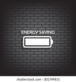 energy saving battery. icon. vector design