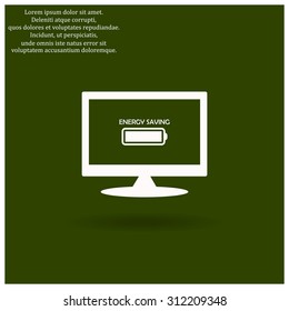 energy saving battery. icon. vector design