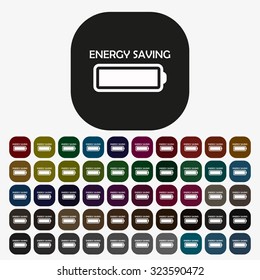 energy saving battery. icon. vector design, set of colored buttons