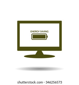 energy saving battery. icon. vector design