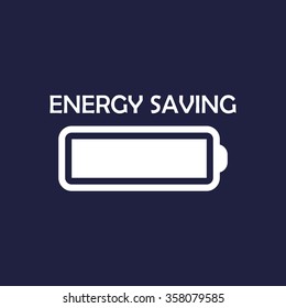 energy saving battery icon, vector illustration. Flat design style