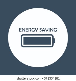 energy saving battery icon, vector illustration. Flat design style