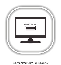 energy saving battery.  Modern design flat style icon