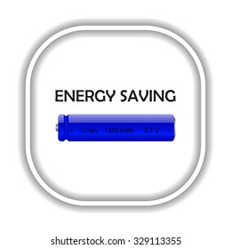 energy saving battery.  Modern design flat style icon