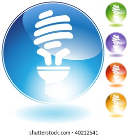 energy saving bulb crystal icon  isolated on a white background.