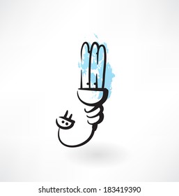 energy saving bulb grunge icon