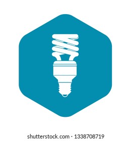 Energy saving bulb icon in simple style isolated on white background