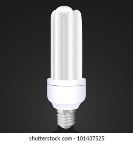 energy saving bulb isolated on black