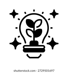 Ícone da linha da lâmpada de economia de energia, símbolo do contorno para eficiência da luz, conservação de energia, iluminação inteligente, vida sustentável e inovação ecológica. Ícone de sinal vetorial.