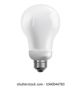 Energy saving bulb on white background. Vector realistic illustration