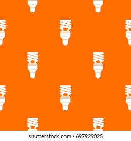 Energy saving bulb pattern repeat seamless in orange color for any design. Vector geometric illustration