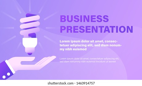 Energy Saving. Business Presentation Background with Illustration.